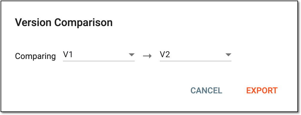 Selecting ICF tracking log template version to compare