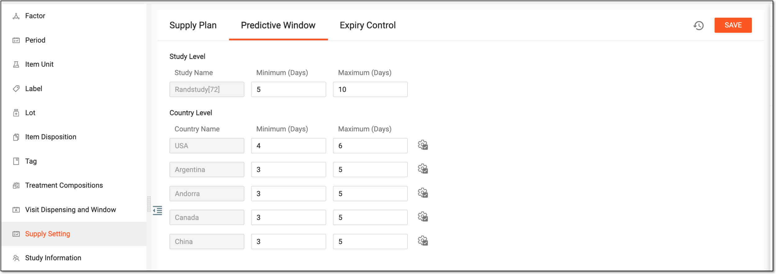 Configuring predictive window