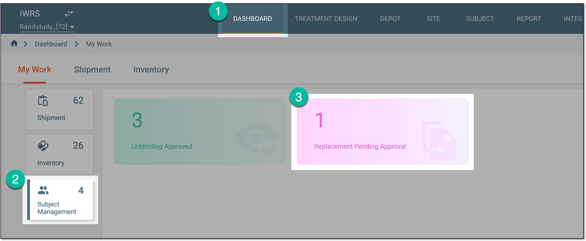 Accessing subject replacement approval tasks