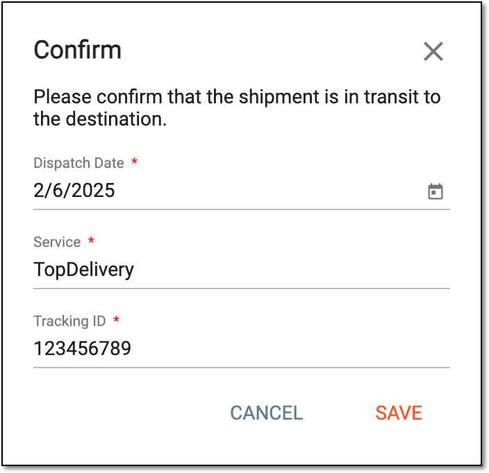 Confirming return shipment