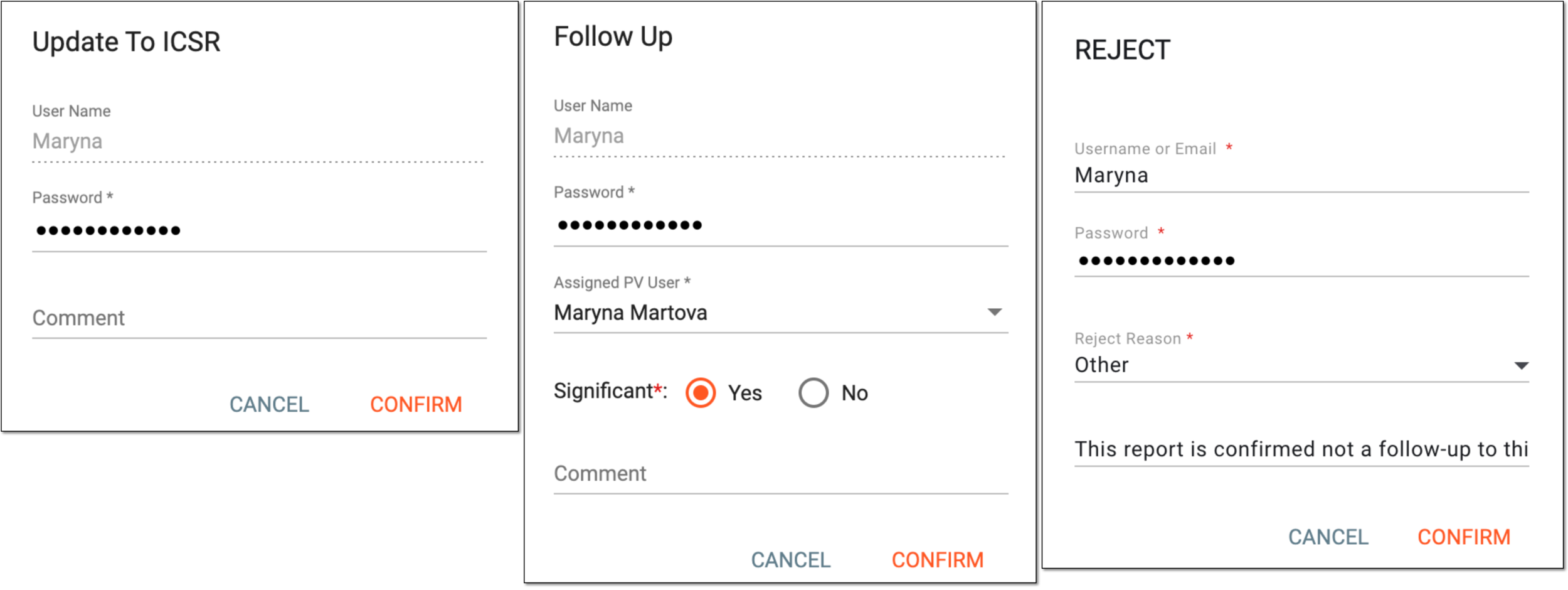 Confirming your action