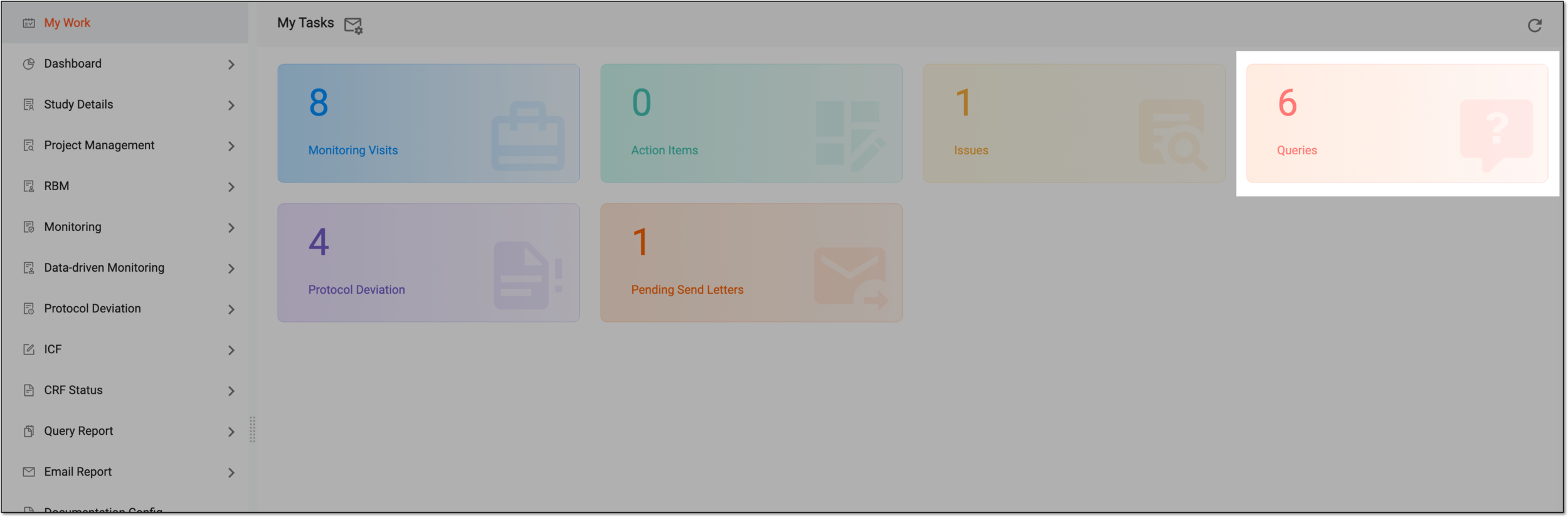 Selecting queries tile