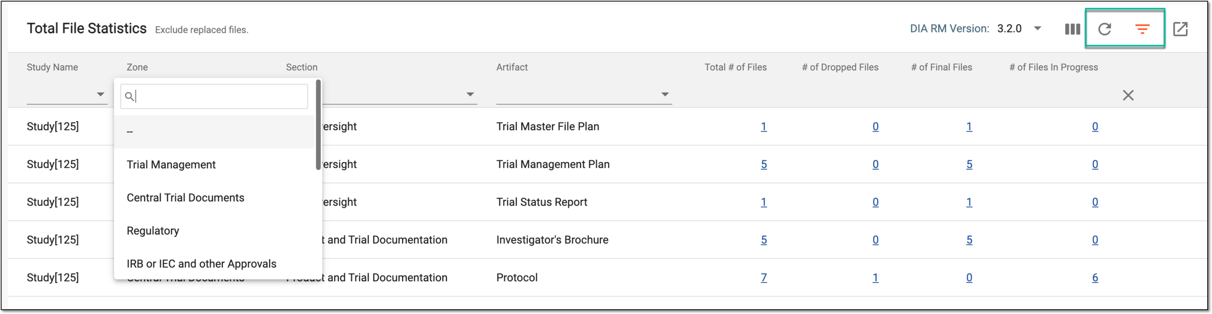 Applying filtering or refreshing report data