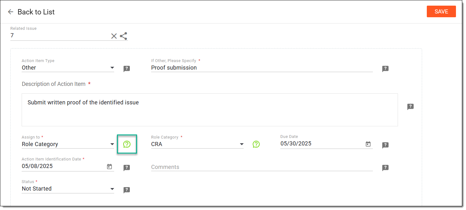 Accessing opened action item query