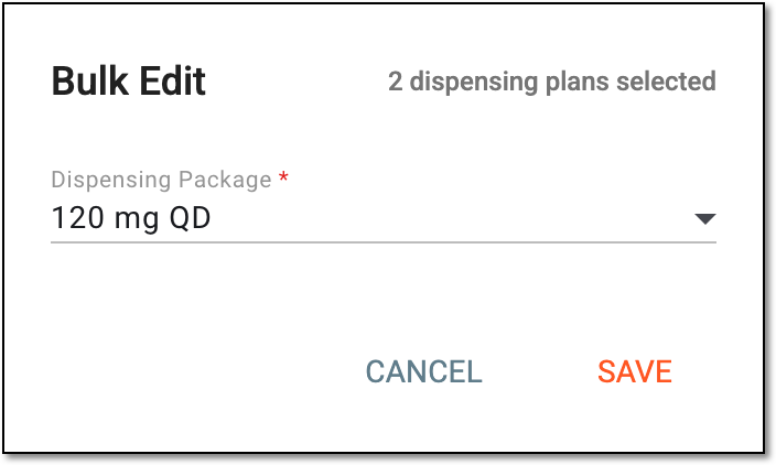 Selecting dispensing package for visits in bulk