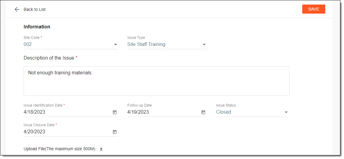 Adding issue