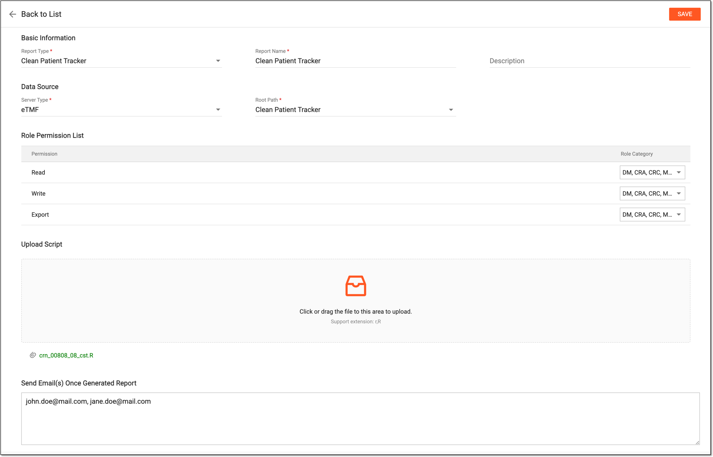 Updating script-generated report configuration