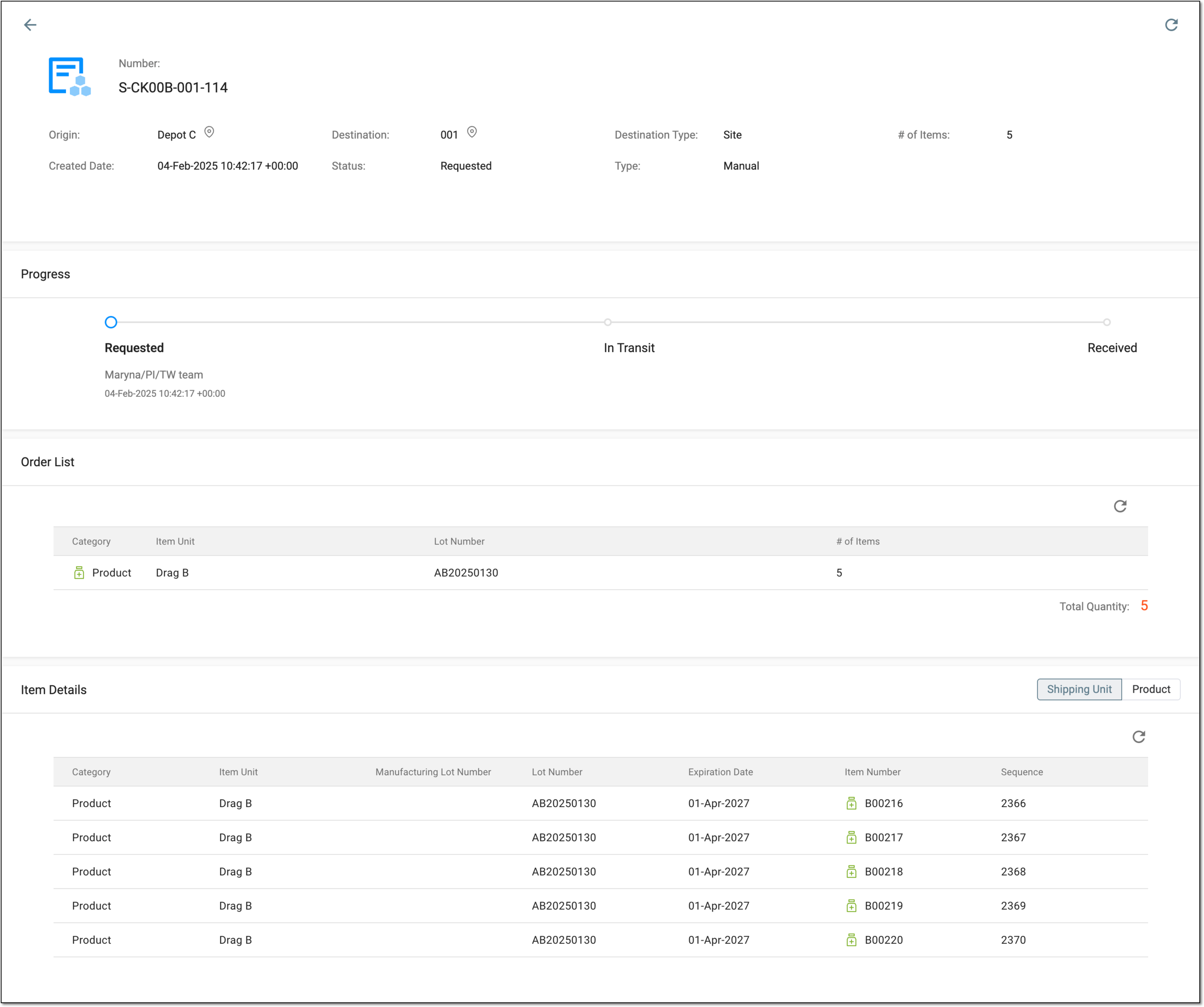 Reviewing shipment details before rejection