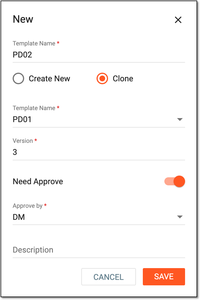 Creating clone of existing protocol deviation template