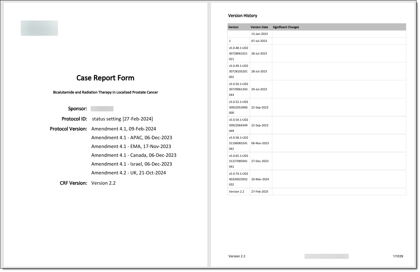 Viewing CRF version document