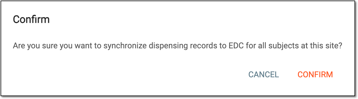 Confirming site dispensing data sync