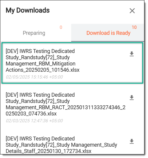Downloading mitigation actions