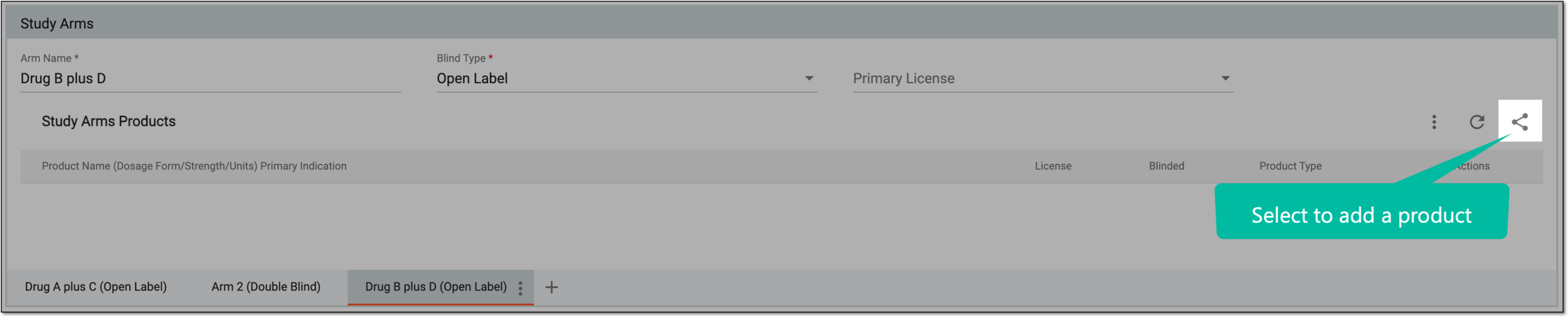 Selecting Add Product