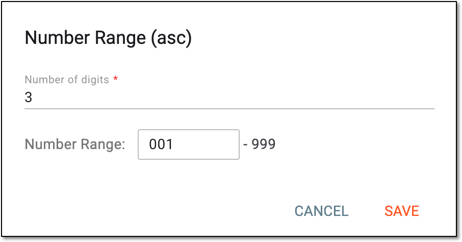 Defining number range for subject ID