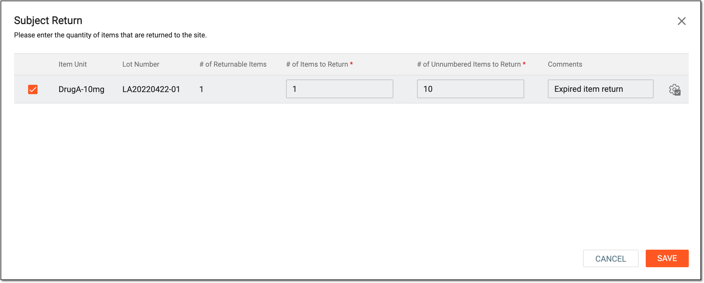 Returning dispensed item