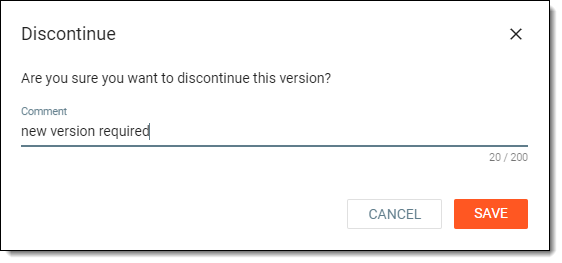 Discontinuing CRF version