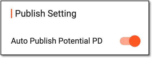 Enabling to automatically publish PD