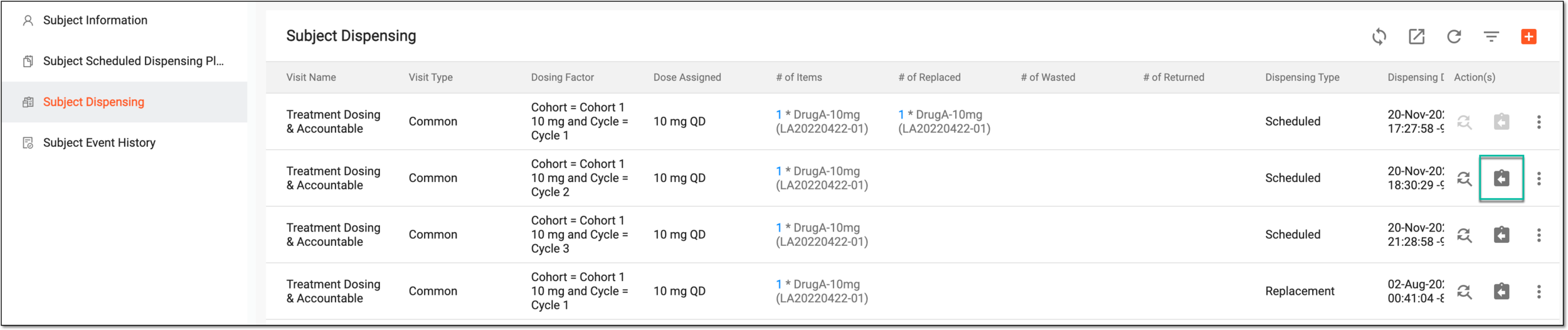 Accessing item return