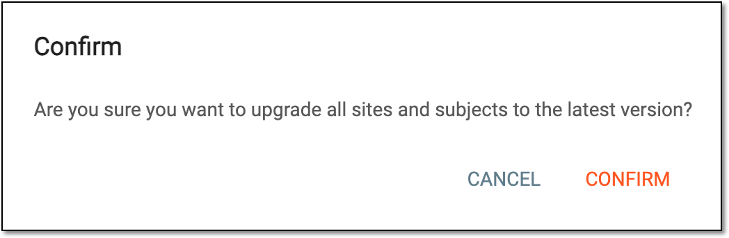 Confirming study upgrade