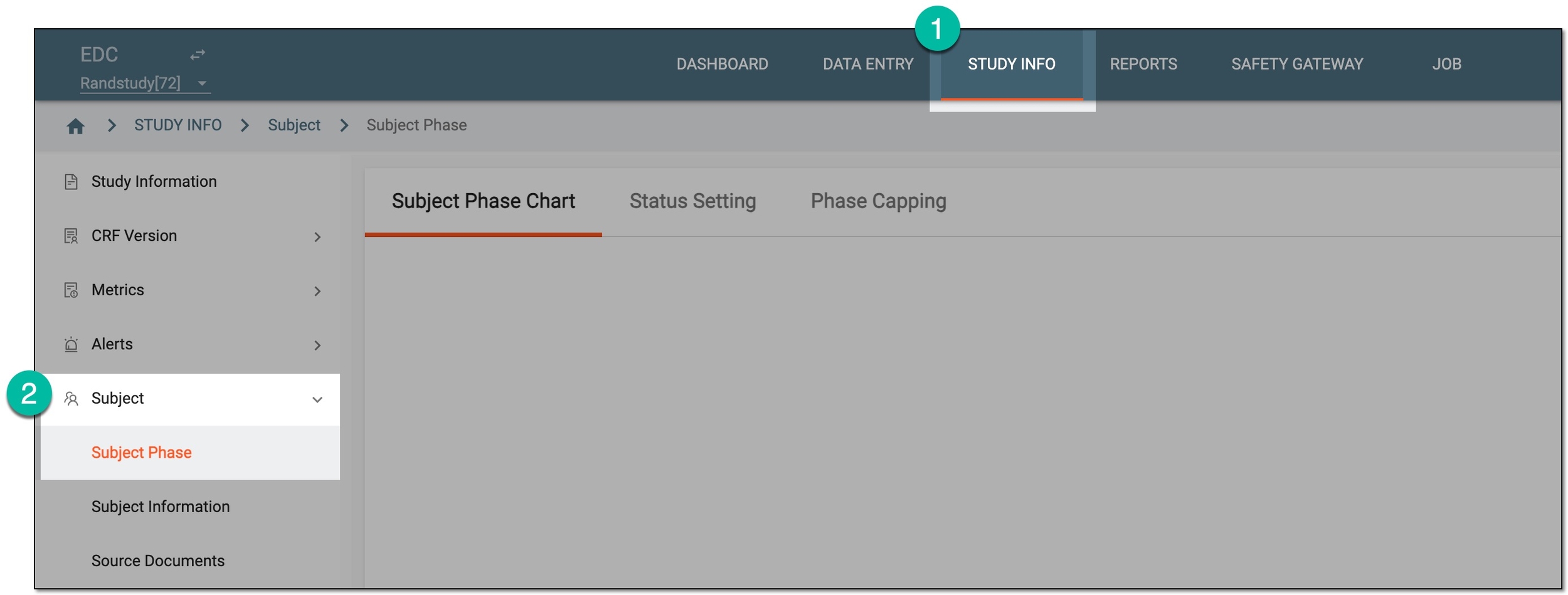 Accessing subject phase management