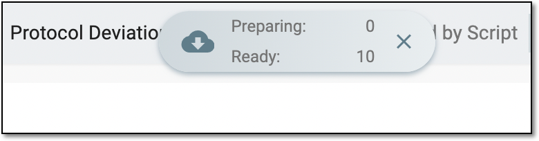 Downloads widget showing potential PD records being exported