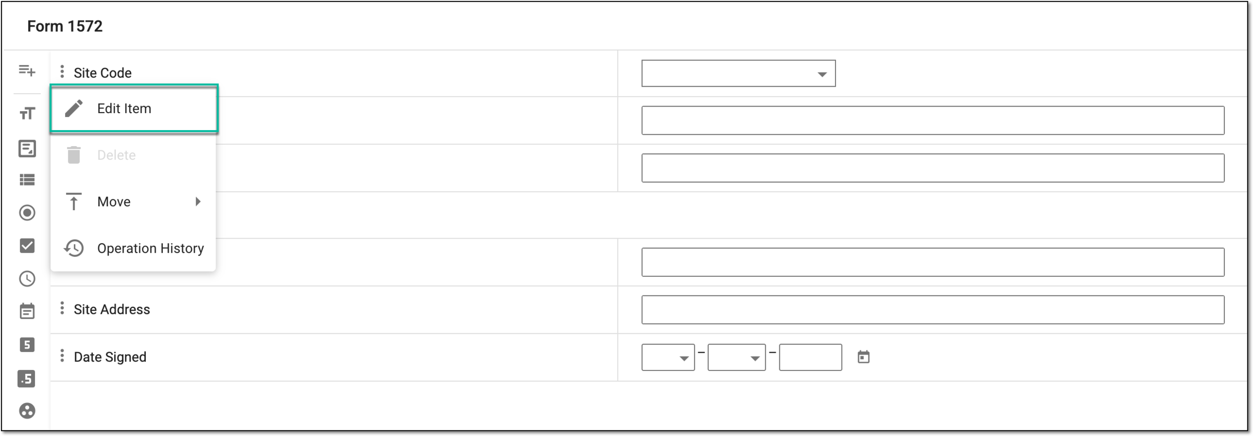 Selecting to edit question