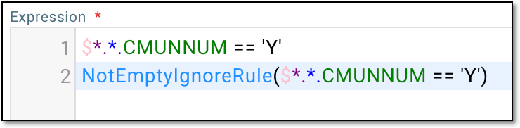 Item dependency expression example