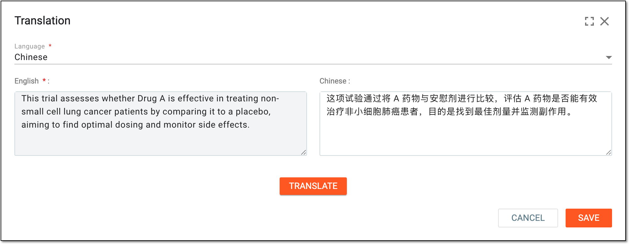 Translating study description