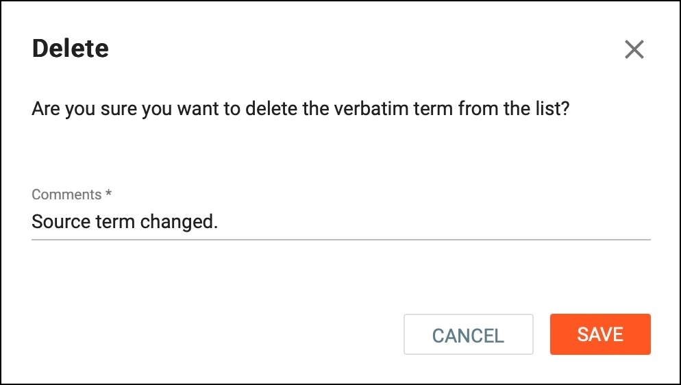 Confirming deletion