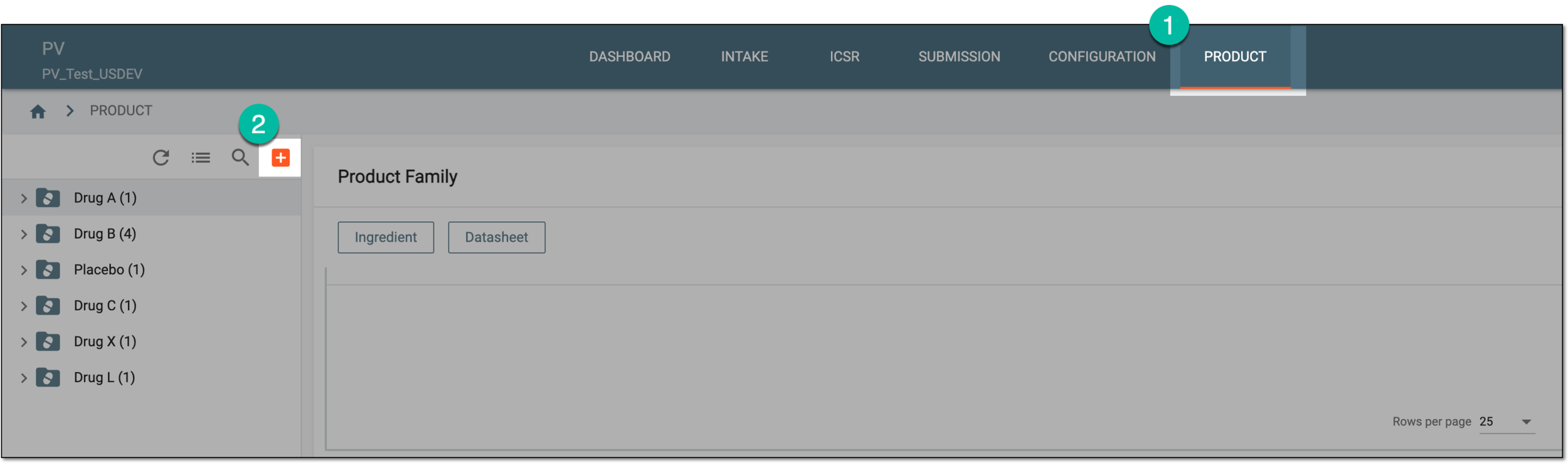 Adding product family