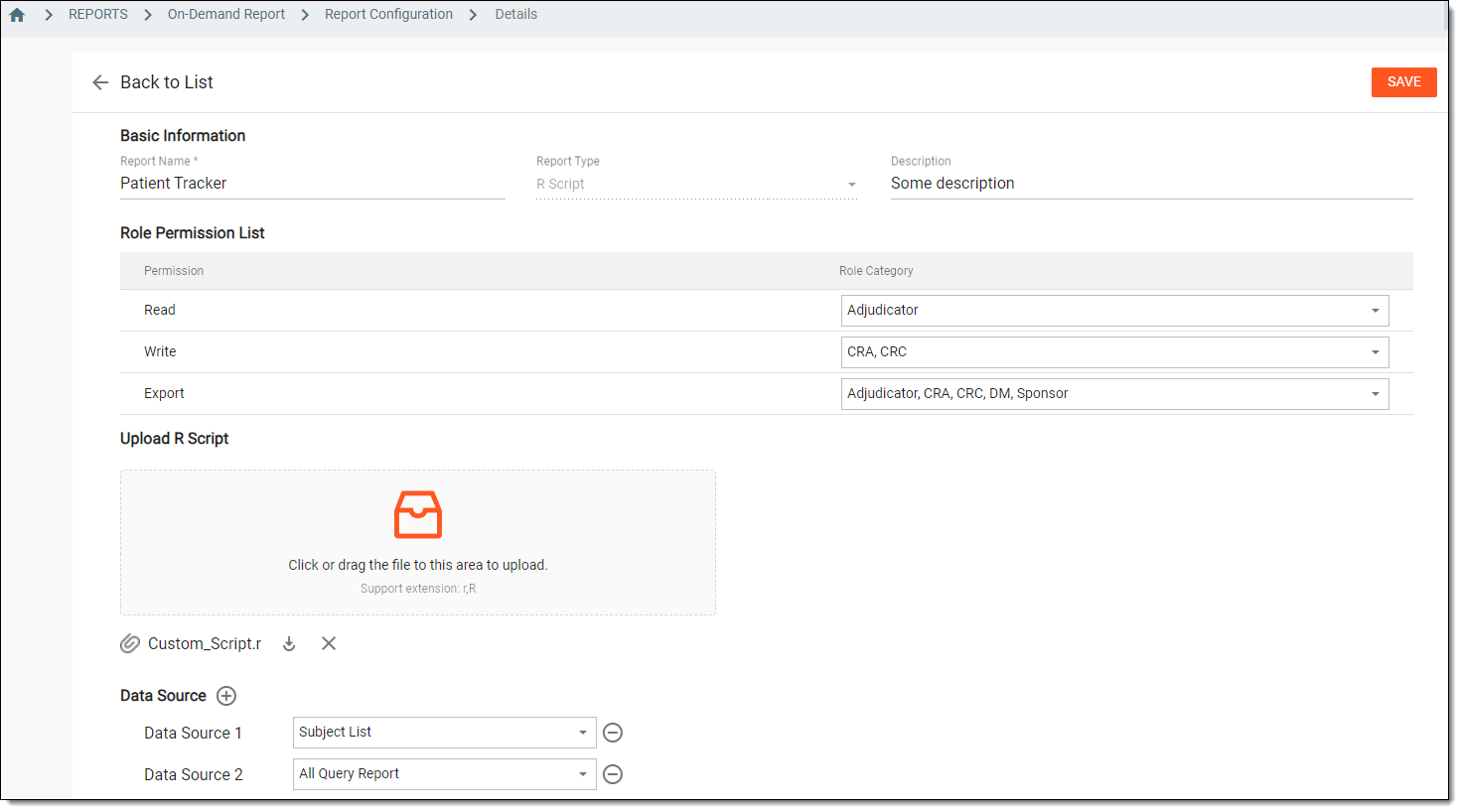 Configuring on-demand report from R script