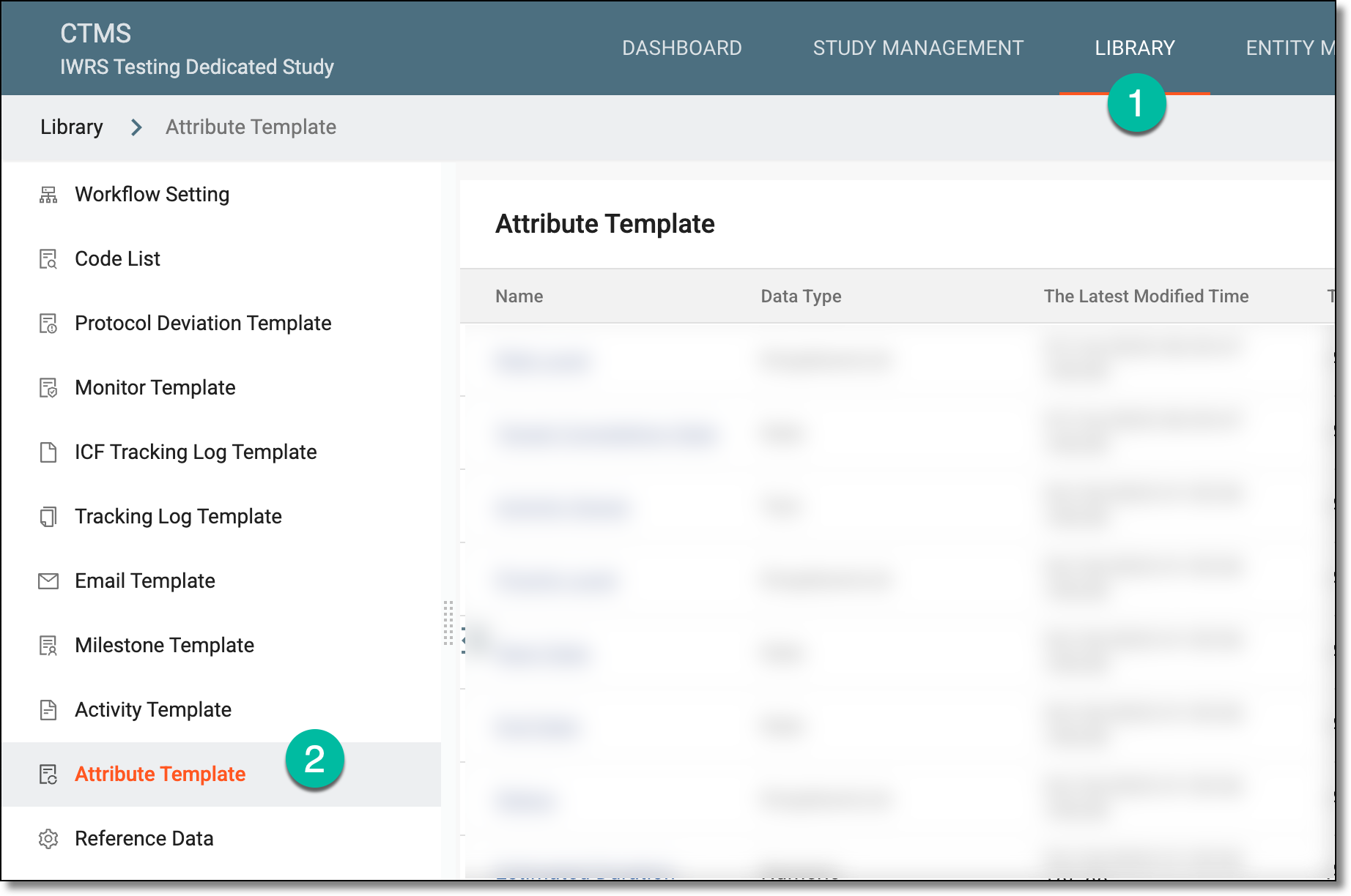 Accessing attribute template subtab