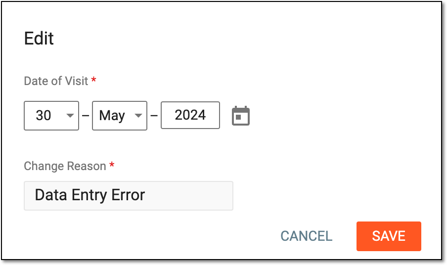 Updating visit date