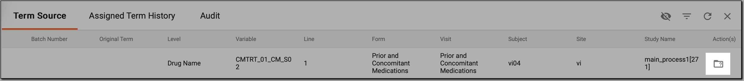 Querying source term from Term Source table