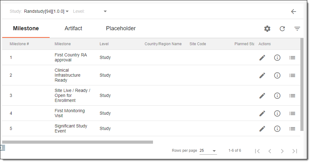 Viewing Study Tracking page