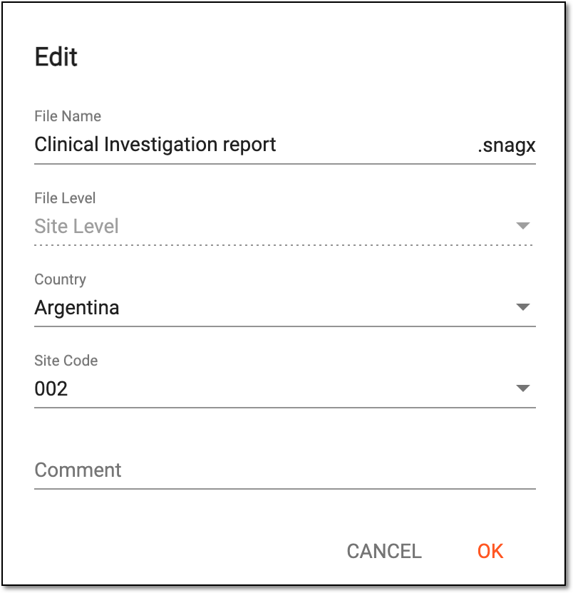 Editing file details