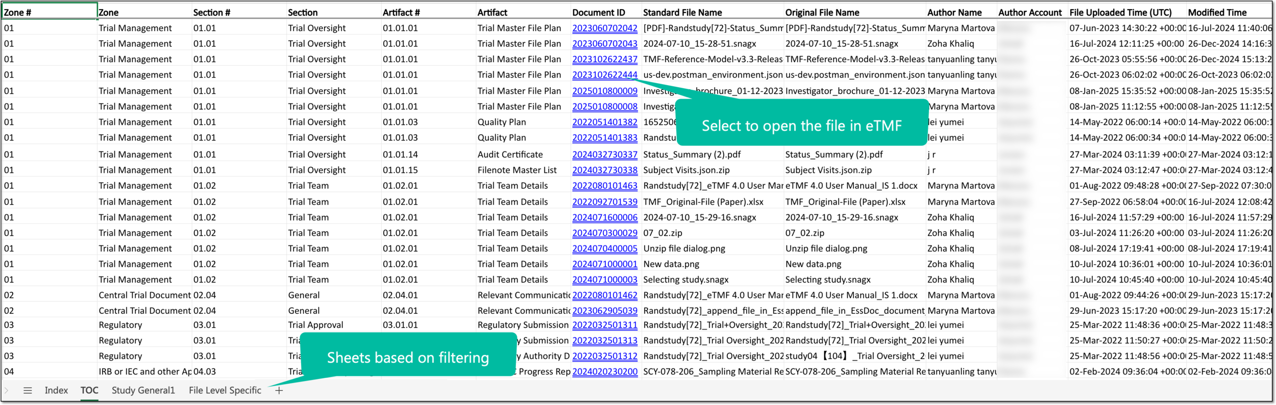 Exported TOC file example