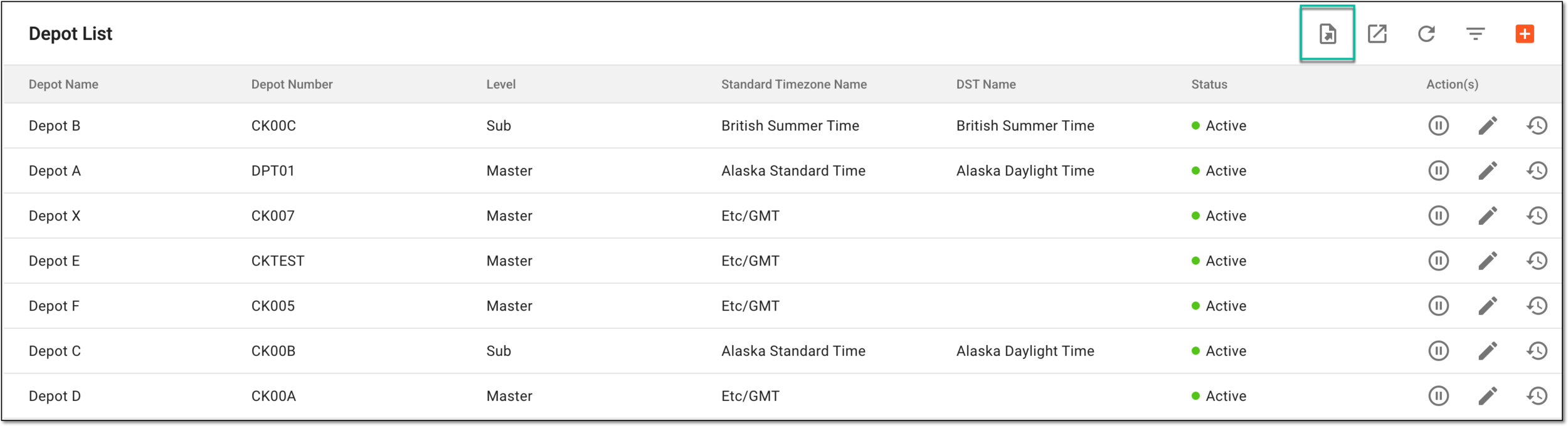Accessing study depot export history