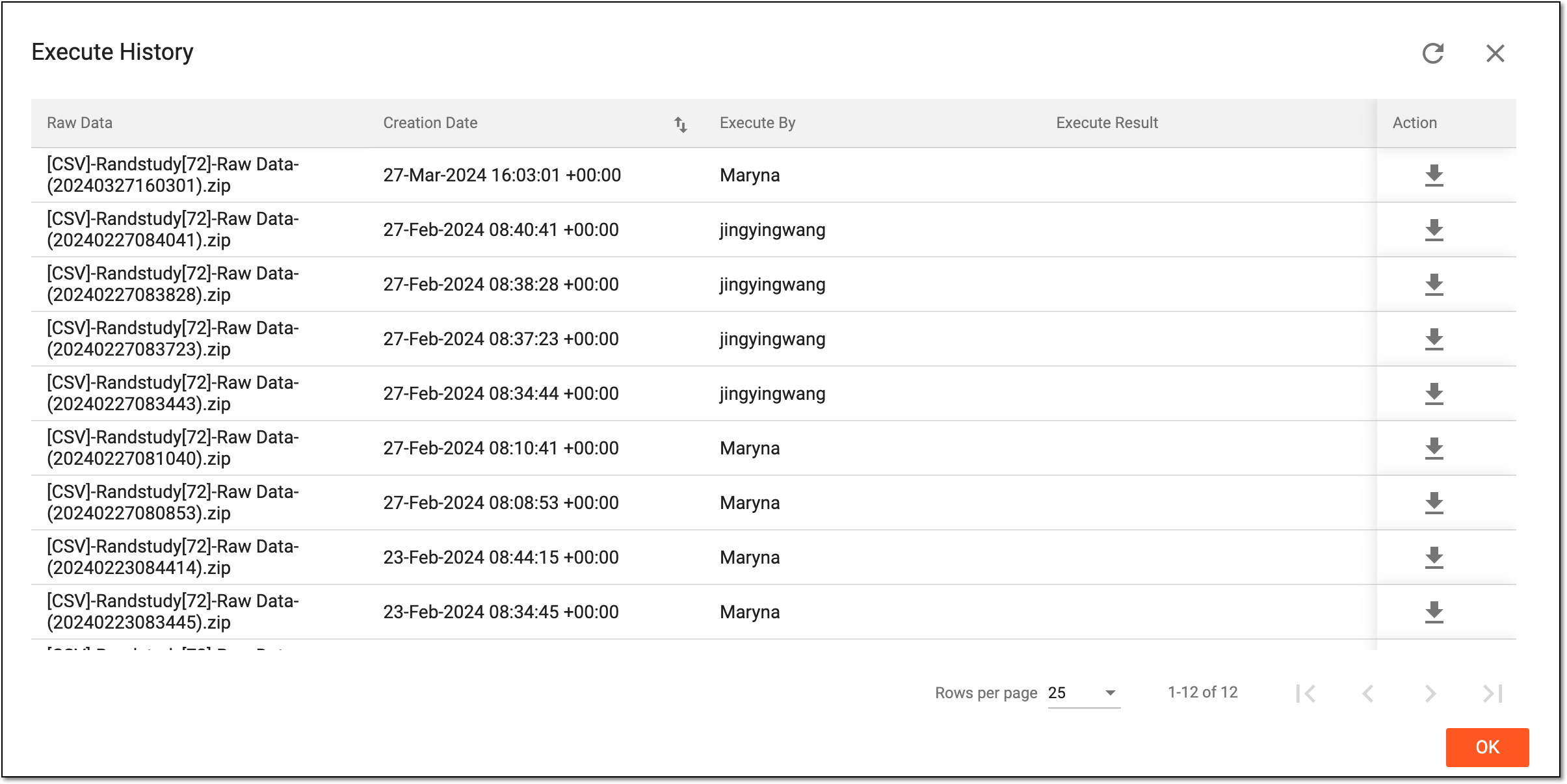 Exporting source data