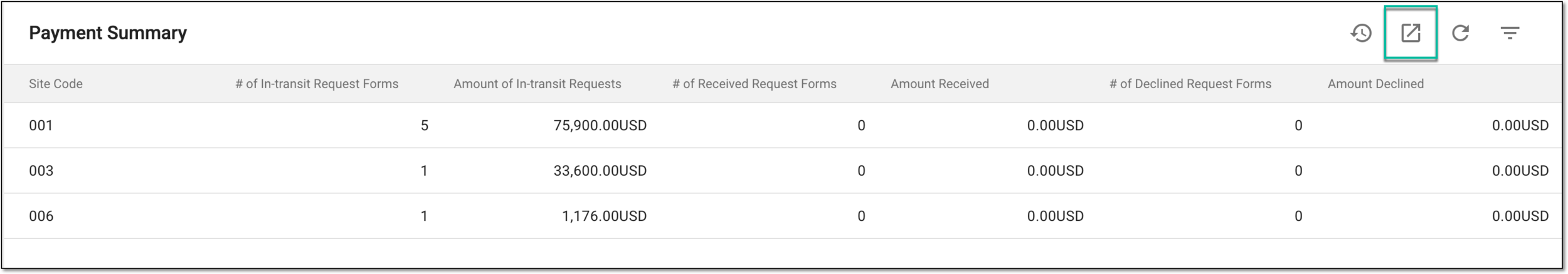 Selecting option to export payment summary