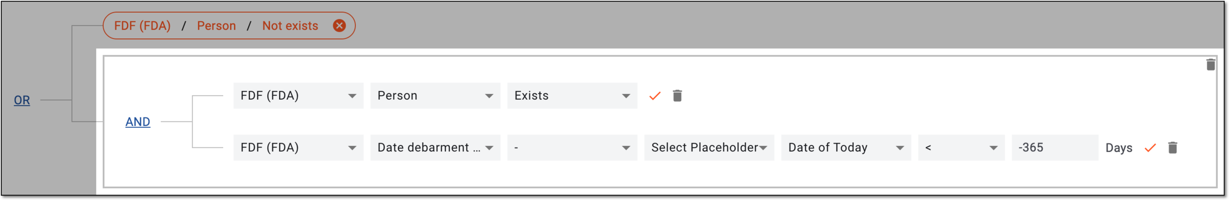 Configuring condition group