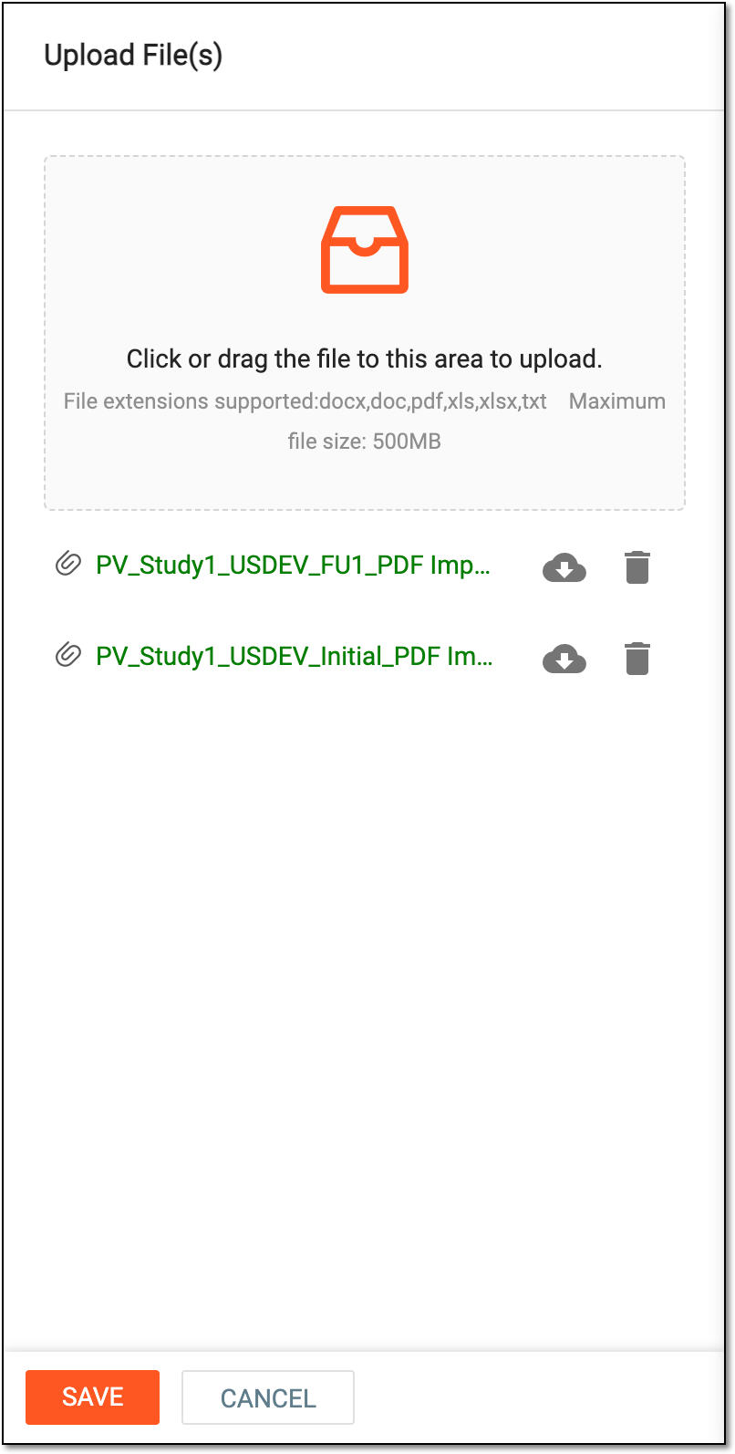 Uploading safety data PDF