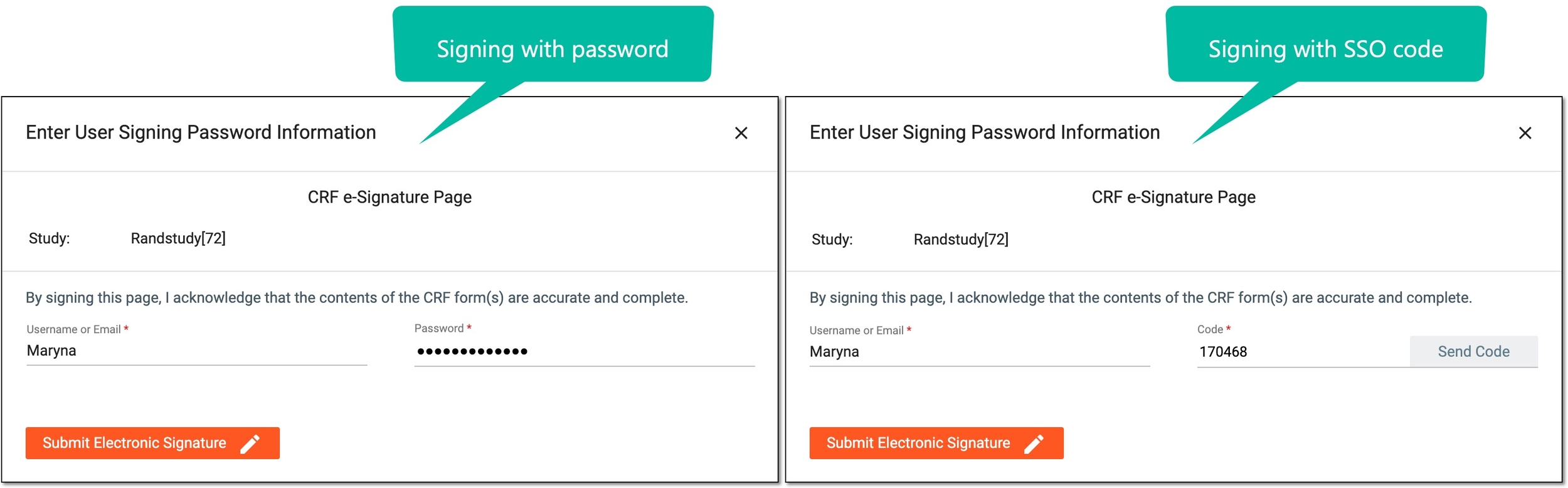 Providing electronic signature credentials for SAE