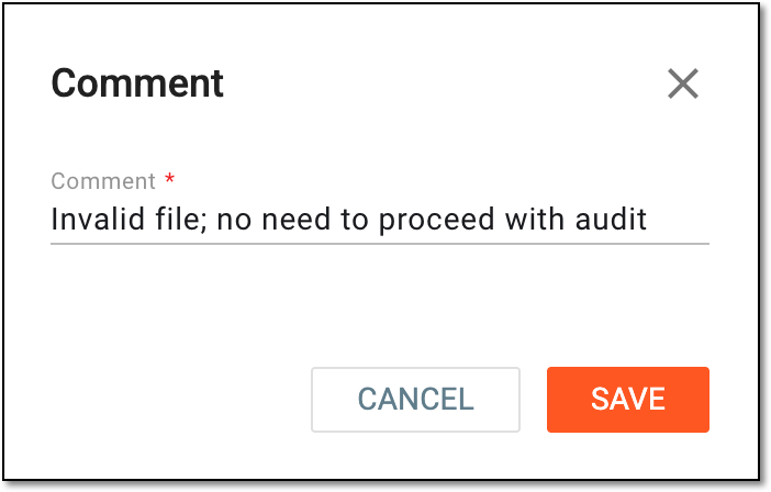 Commenting on file audit termination
