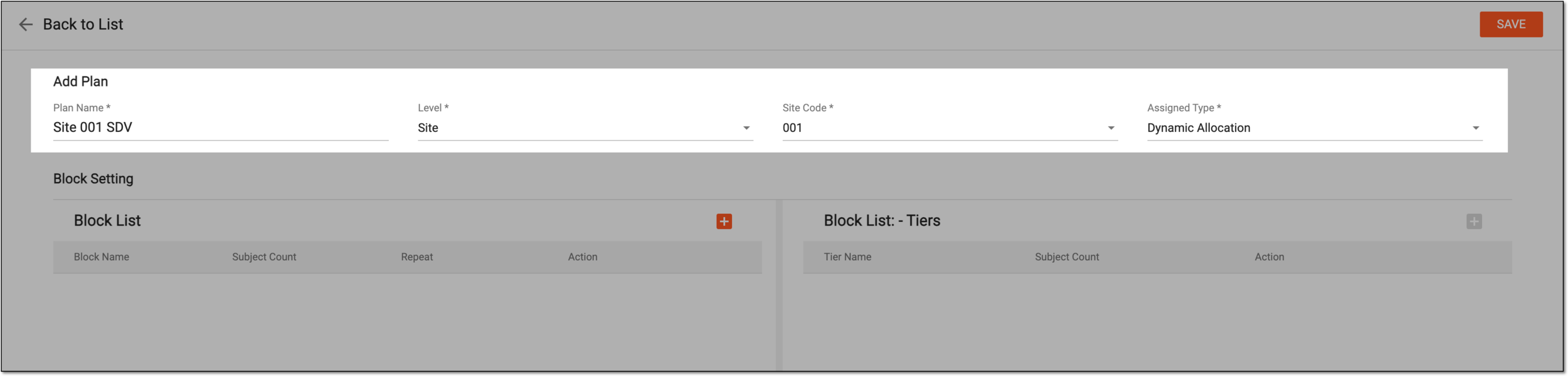 Configuring TSDV plan