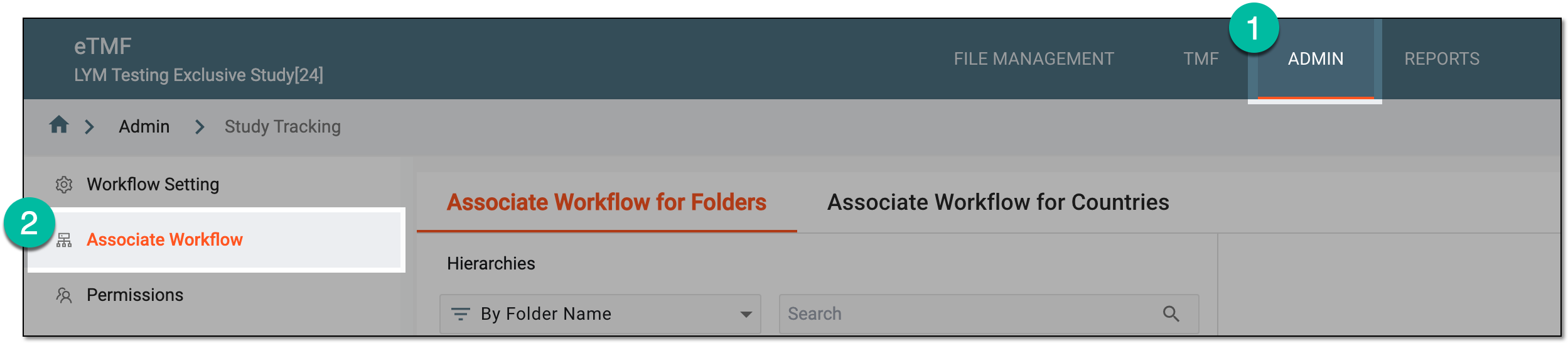 Accessing workflow setting