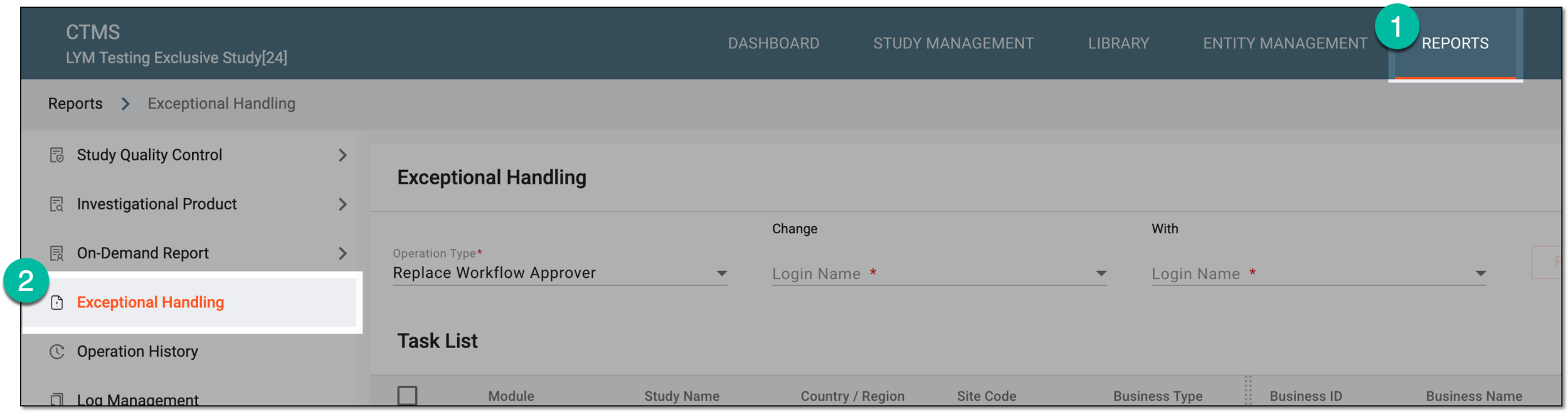 Accessing exception handling