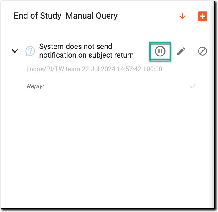 Selecting to pause query