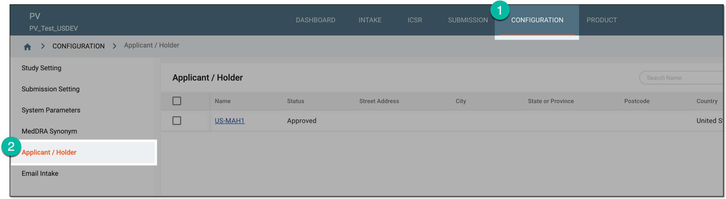 Accessing applicant and holder configuration