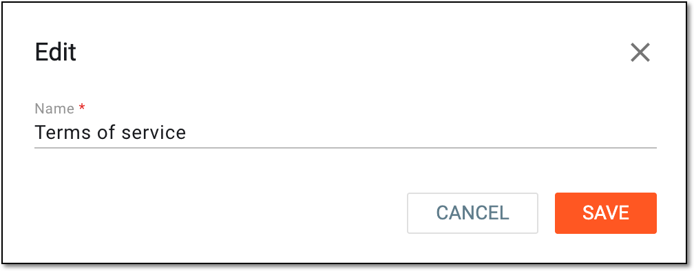 Editing policy name